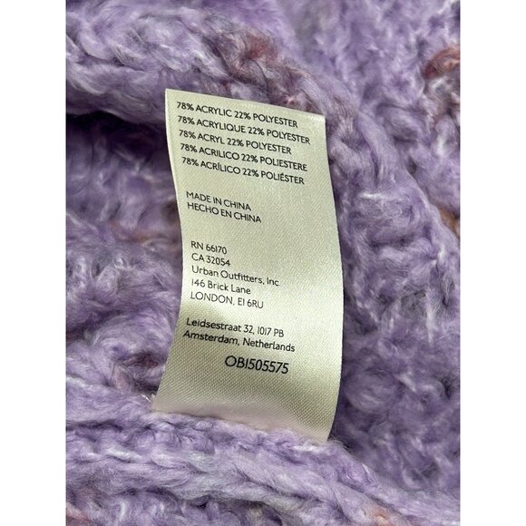 FREE PEOPLE Sunset Cloud Crop Sweater Sz M Violet Glow Chunky Knit Acrylic Blend - Picture 8 of 8
